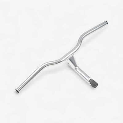 Fietsstuur met draadpen 1" aluminium diameter 19 mm lengte 460 mm grijs