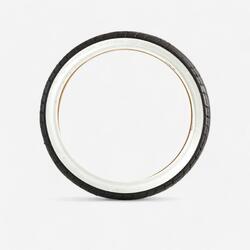 Pneu vélo enfant tringle rigide 16x1.75 / etrto 44-305 noir à flanc blanc