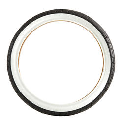 Pneu de Bicicleta Arame 16X1.75 / ETRTO 47-305 Criança Preto com Flanco Branco