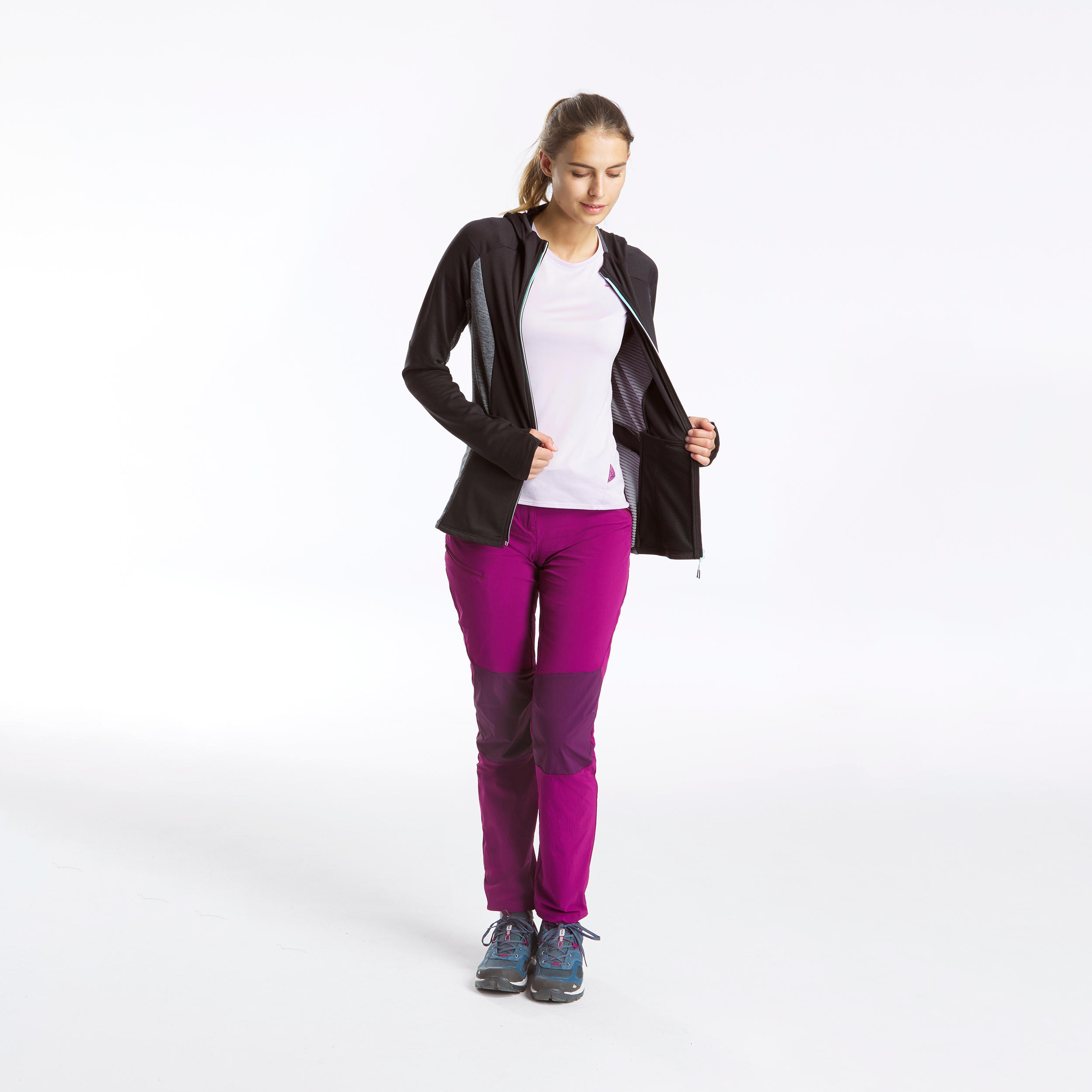 Women's Hiking Thin Fleece Jacket - MH950 4/9