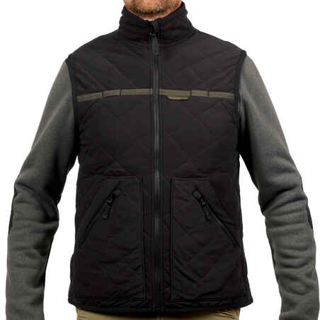 Silent padded hunting vest 500 - black.