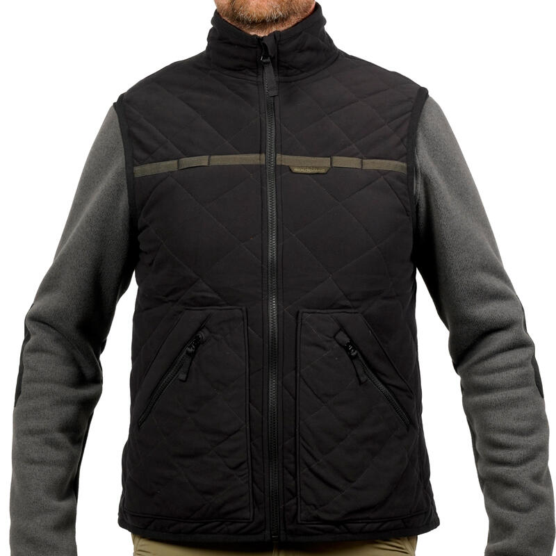 Geruisloze bodywarmer voor de jacht 500 zwart