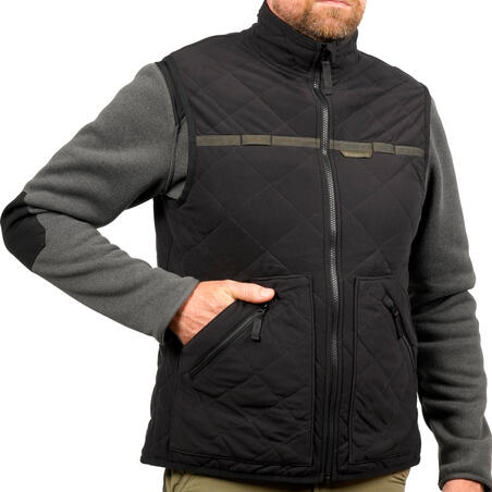 Gilet chasse matelassé silencieux noir 500.