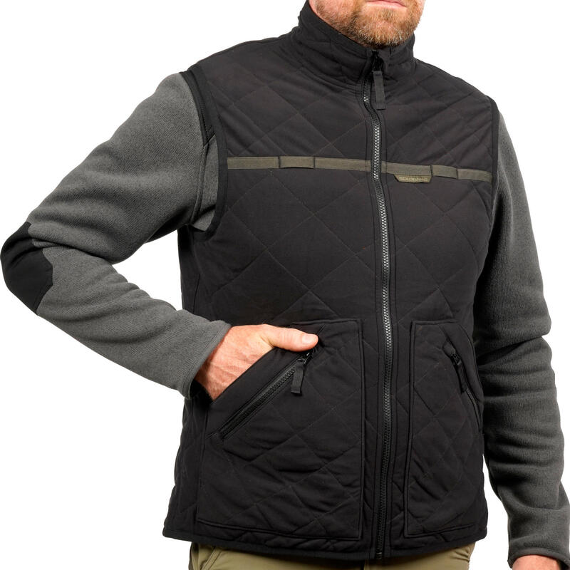 Geruisloze bodywarmer voor de jacht 500 zwart