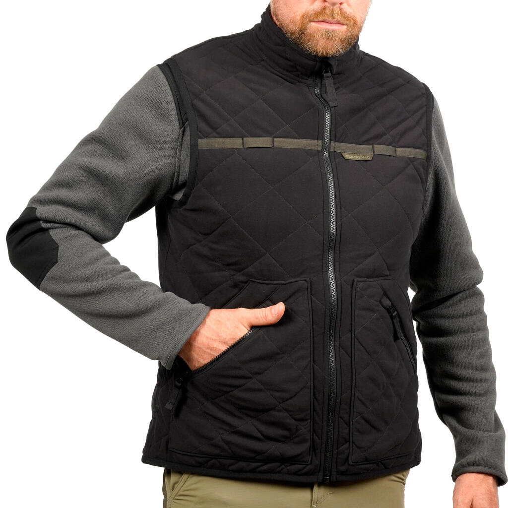 Gilet chasse matelassé silencieux noir 500.