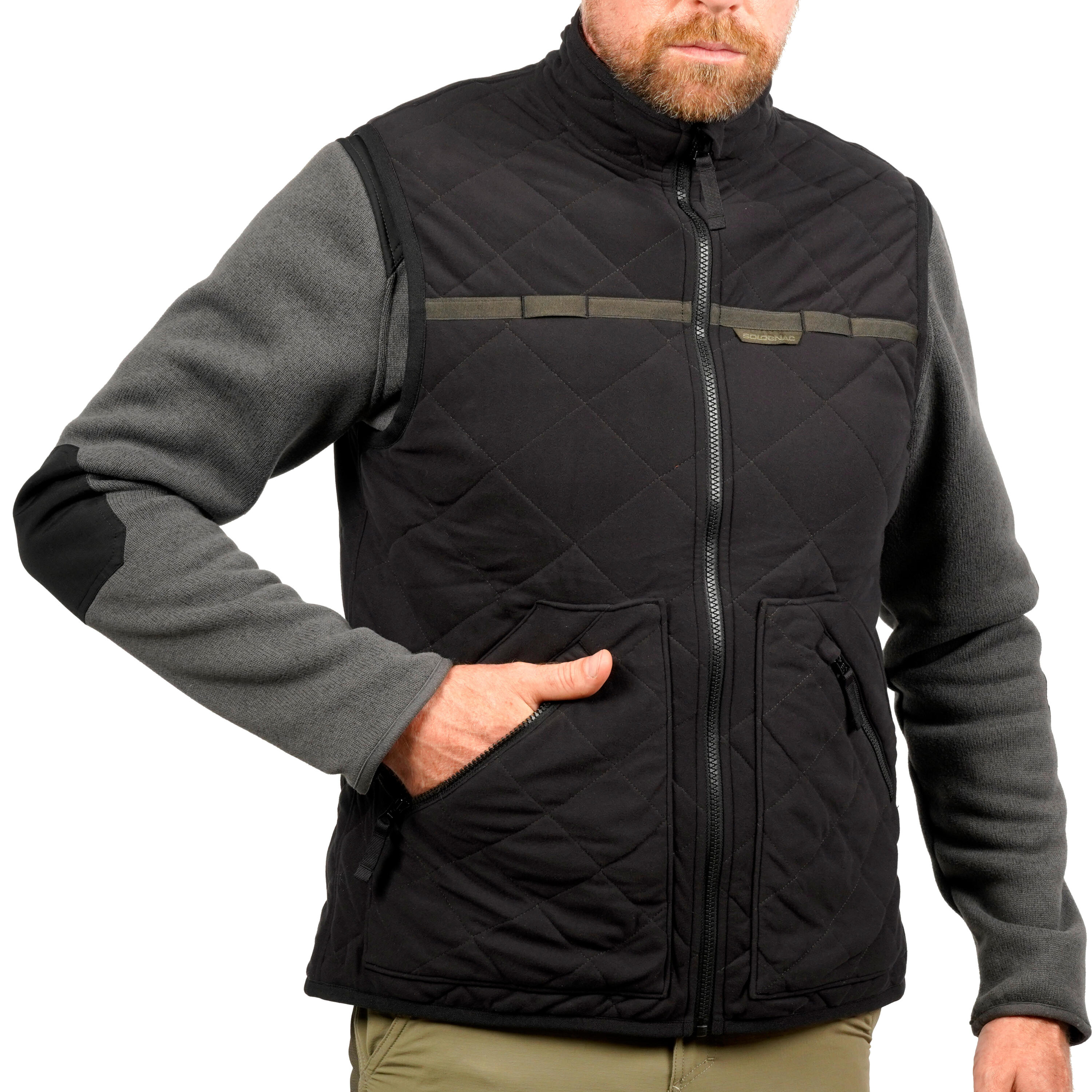 Country Sport Silent Padded Gilet 500 Black. 7/8