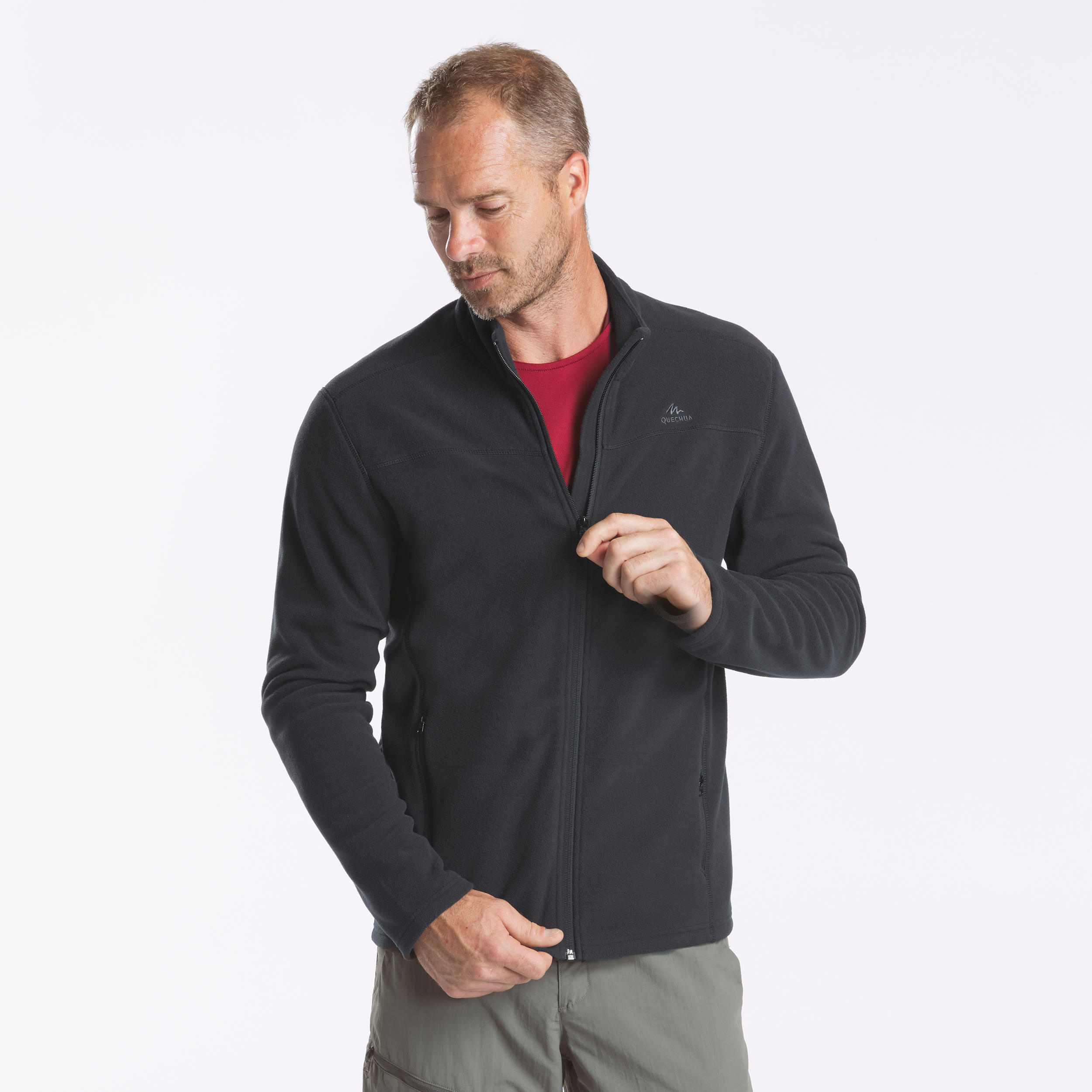Fleecejacke Herren Bergwandern ‒ MH100 schwarz 4/6