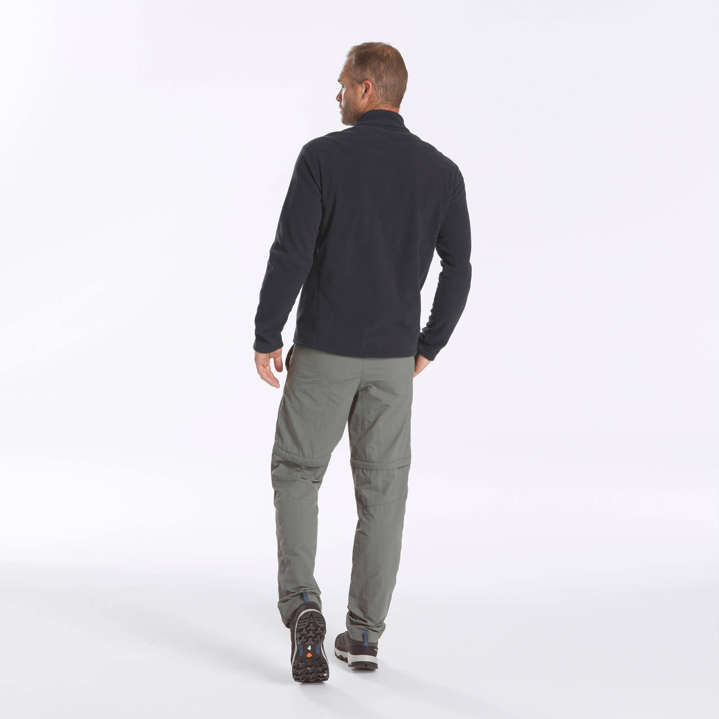 Men's Mountain Hiking Fleece MH100 Full Zip - Black -  5