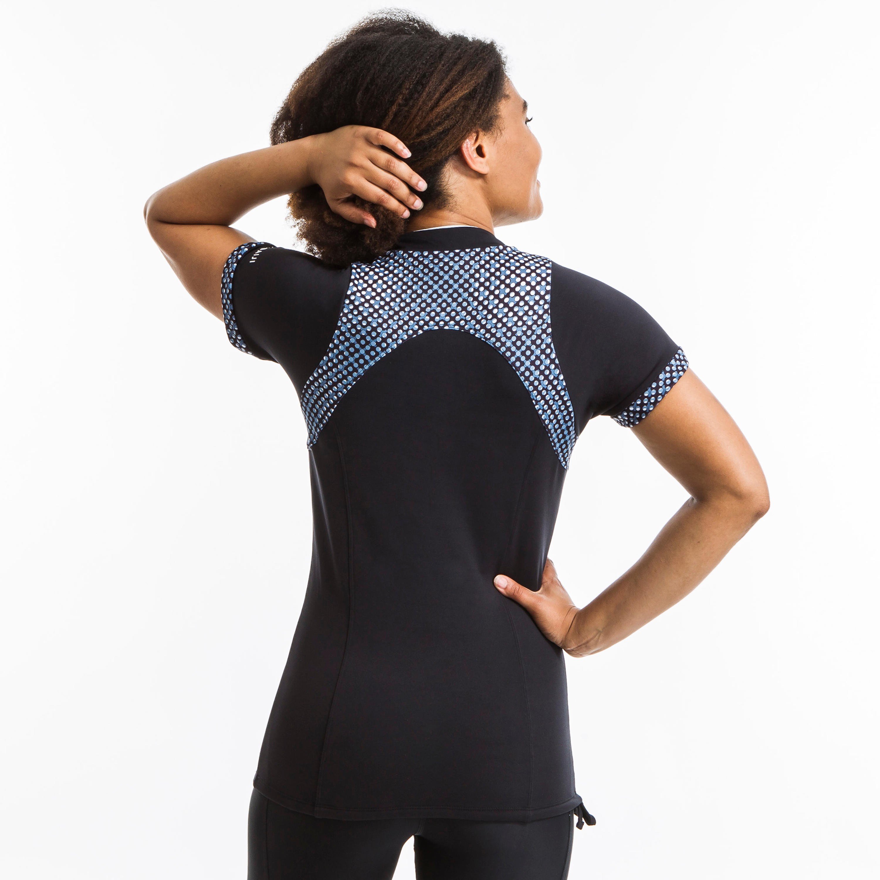 W Aquafit-Aquabiking or Seawater Walking Short-Sleeved T-shirt Zia Black Bul Gre 3/6