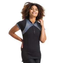 T shirt manches courtes aquagym-aquabike ou longe-côte femme Lica noir kaki