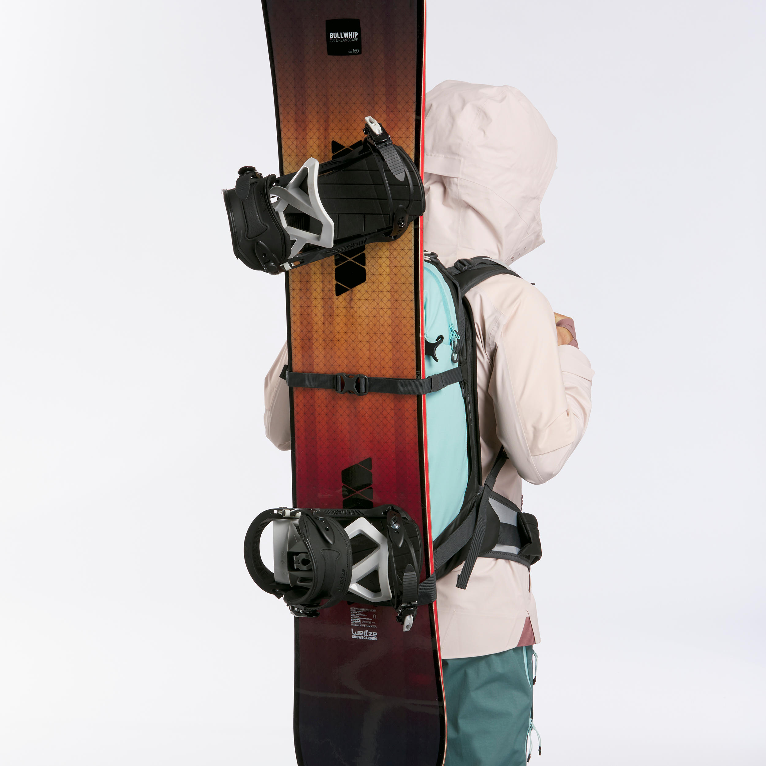 Snowboard backpack with back protector sale
