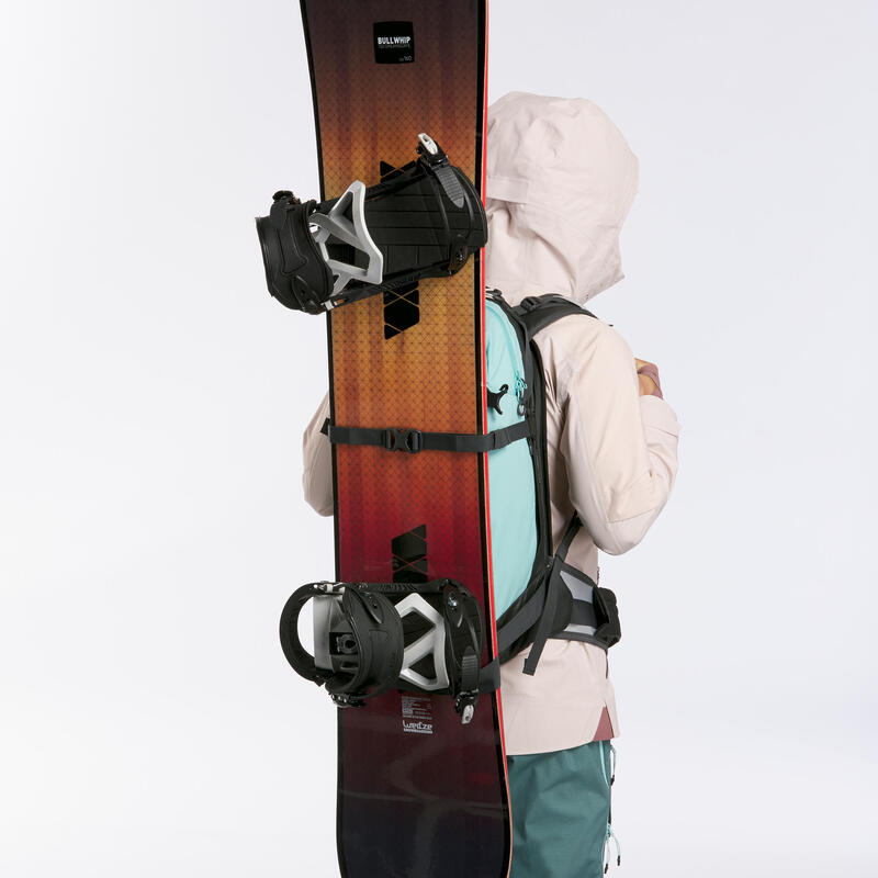Hátizsák freeride síeléshez és snowboardozáshoz, gerincvédővel, FR 500 Defense M/S, zöld