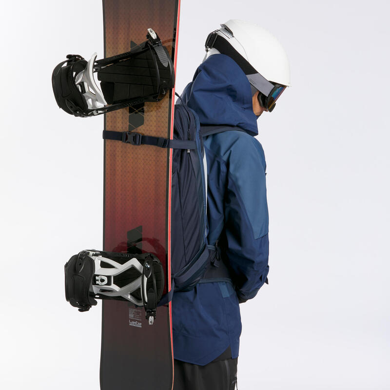 Mochila de ski snowboard freeride - FR 100 DEFENSE - Azul marinho