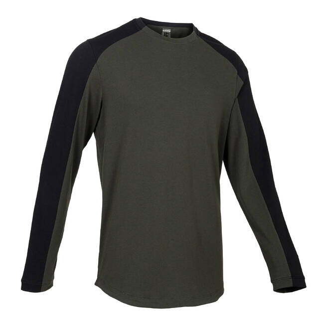 Men's Long-Sleeved Fitness T-Shirt 520 - White/Blue - Decathlon