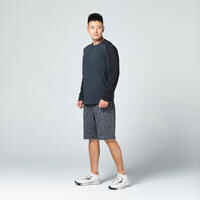 Men's Long-Sleeved Fitted-Cut Crew Neck Cotton Fitness T-Shirt 520 - Carbon Grey