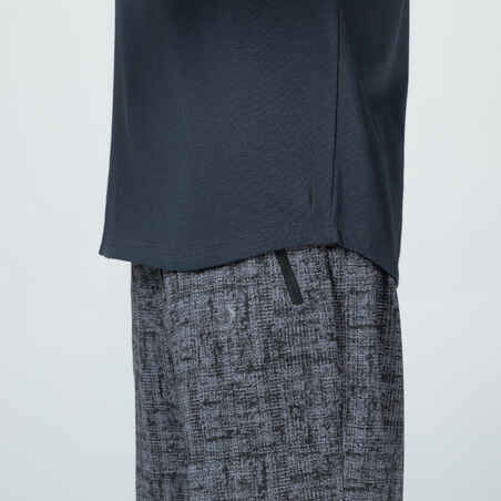 Men's Long-Sleeved Fitted-Cut Crew Neck Cotton Fitness T-Shirt 520 - Carbon Grey
