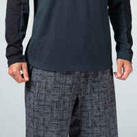 Men's Long-Sleeved Fitted-Cut Crew Neck Cotton Fitness T-Shirt 520 - Carbon Grey