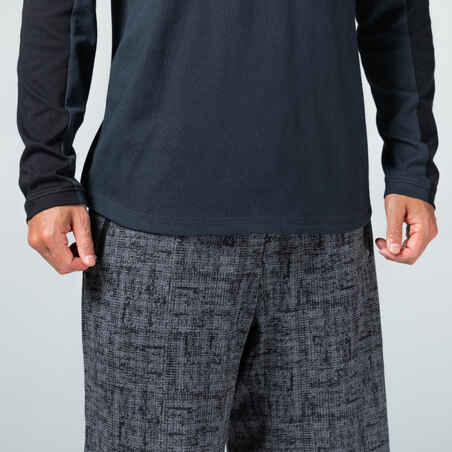 Men's Long-Sleeved Fitted-Cut Crew Neck Cotton Fitness T-Shirt 520 - Carbon Grey