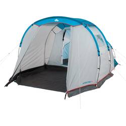 4 Person Camping Tent Arpenaz 4.1 with poles 1 Bedroom
