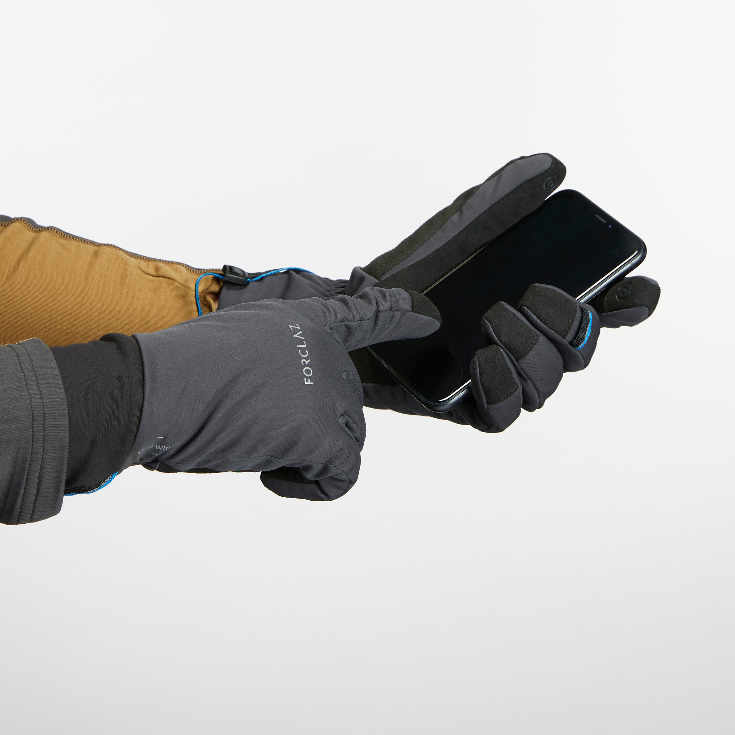 Adult Windproof Mountain Trekking Gloves - TREK 900 Grey   6/9