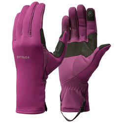 Guantes Térmicos Táctiles de Montaña y Trekking Adulto Forclaz Trek 500 Burdeos