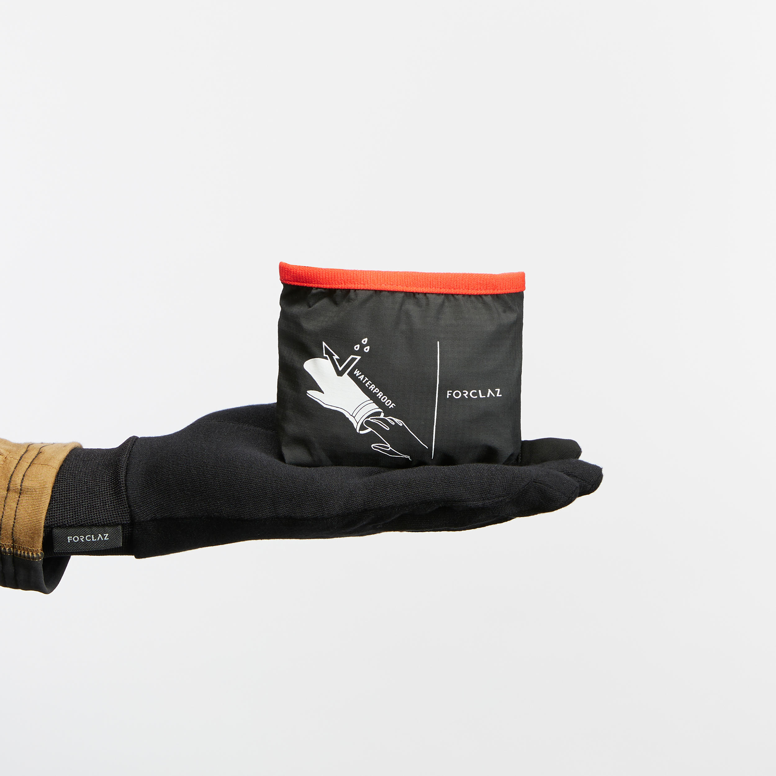 Couvre-gants de randonnée imperméables - MT500 noir - FORCLAZ