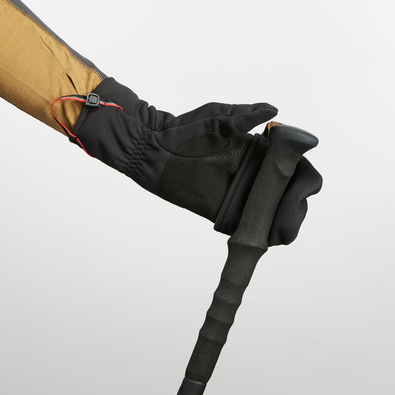 Hřejivé a větruodolné turistické palčáky TREK 500 černé
