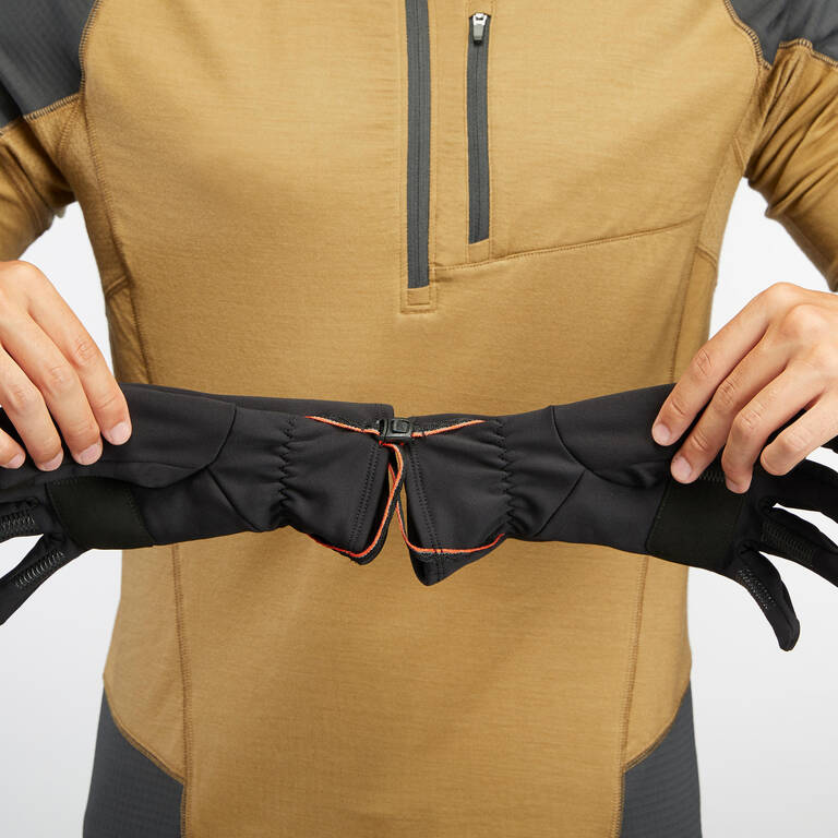 Adult Mountain Trekking Stretch Gloves Trek 500 - black