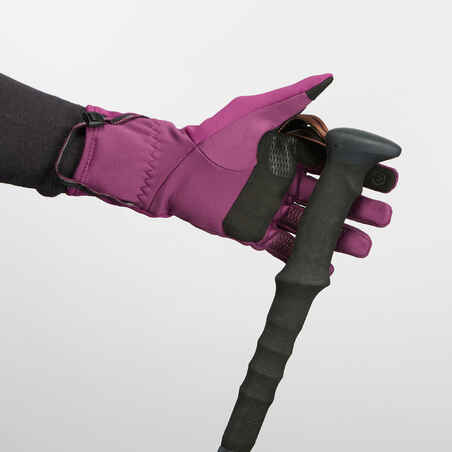 Adult Mountain Trekking Stretch Gloves Trek 500 - purple