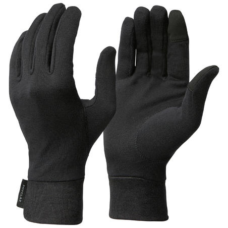 Adult 100% Silk Liner Gloves - Black