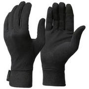 Adult Mountain Trekking Silk Liner Gloves - TREK 500 Black