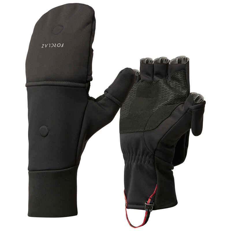 Adult Warm and Windproof Glove-Mittens - Black