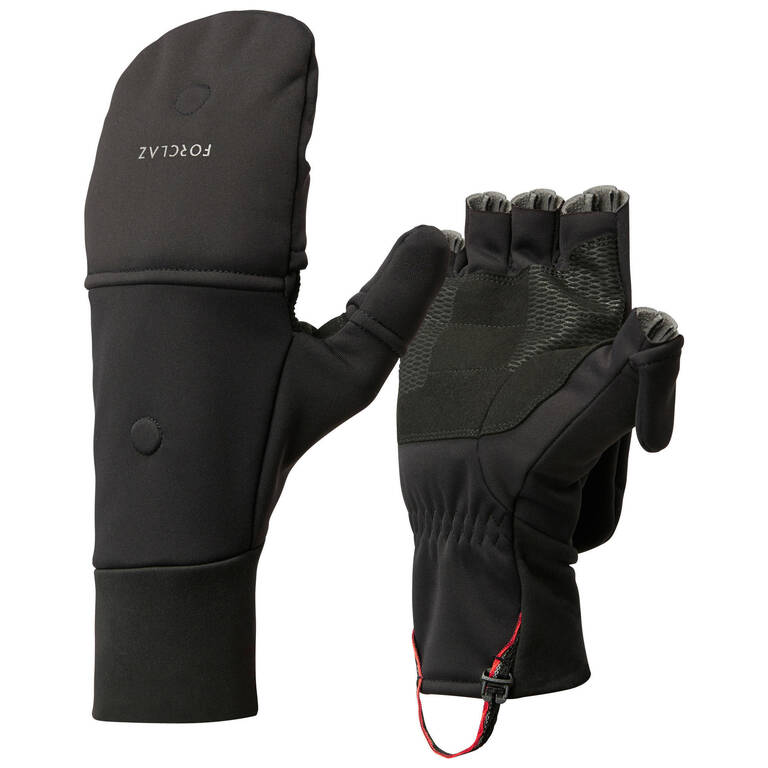 Adult Mountain Trekking Warm and Windproof Glove-Mittens Trek 500 - black