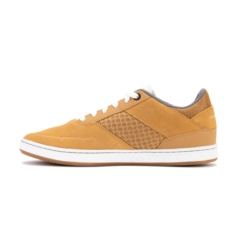 Adult Low-Top Cupsole Skate Shoes Crush 500 - Ochre/White