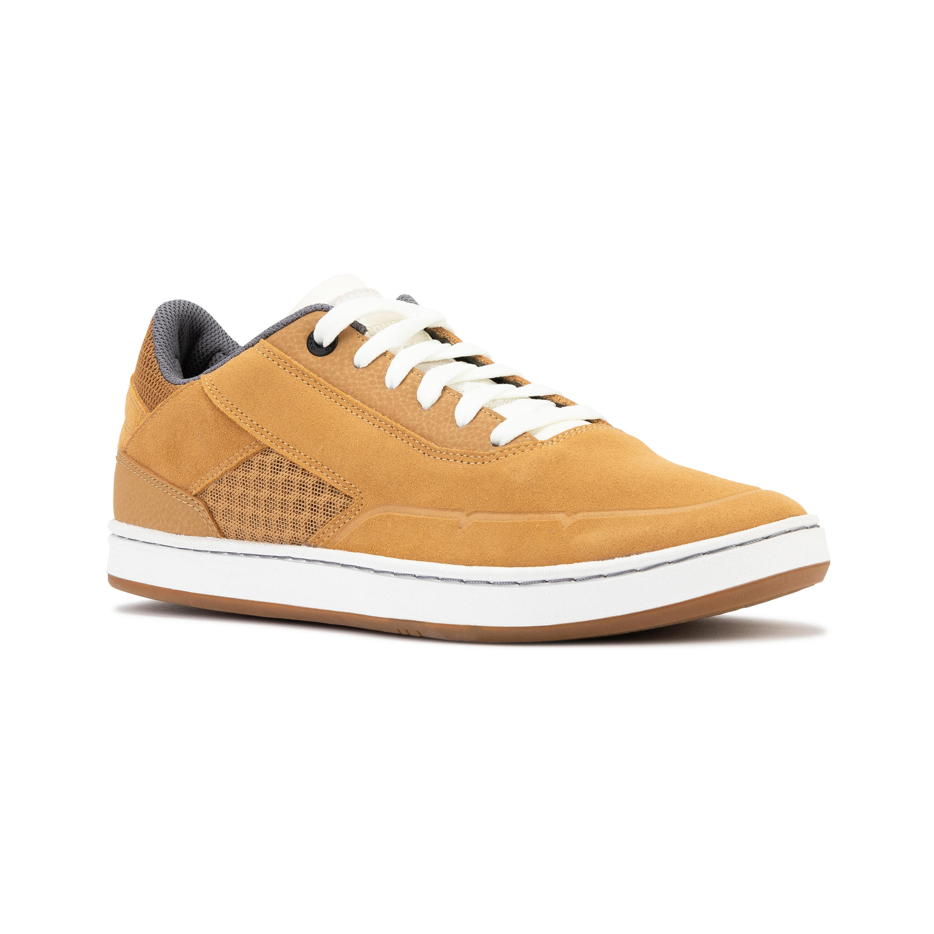 Adult Low-Top Cupsole Skate Shoes Crush 500 - Ochre/White 11/16