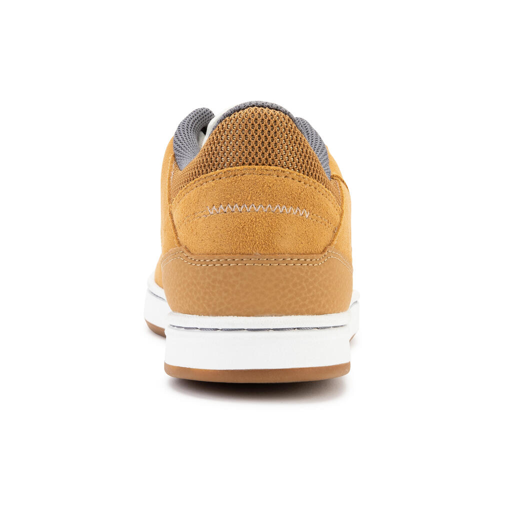 Adult Low-Top Cupsole Skate Shoes Crush 500 - Ochre/White