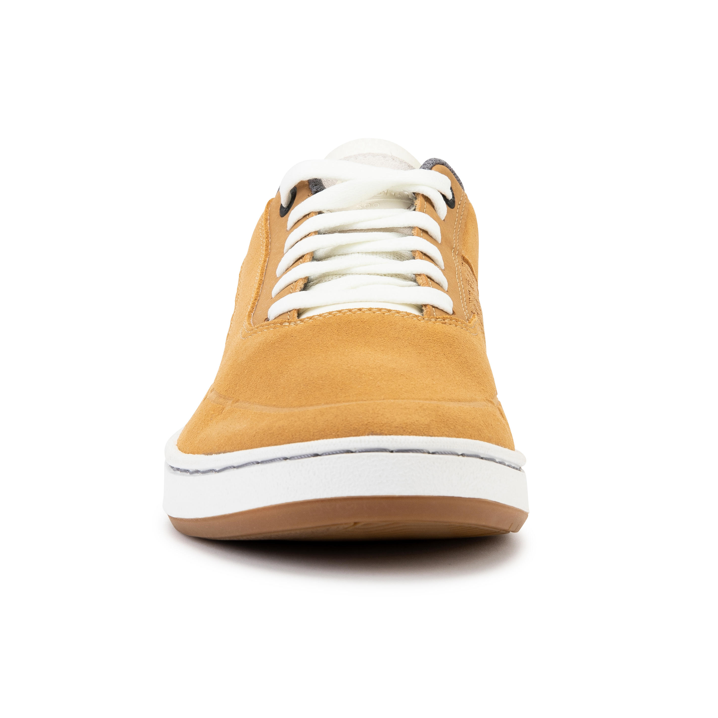 Adult Low-Top Cupsole Skate Shoes Crush 500 - Ochre/White 4/16