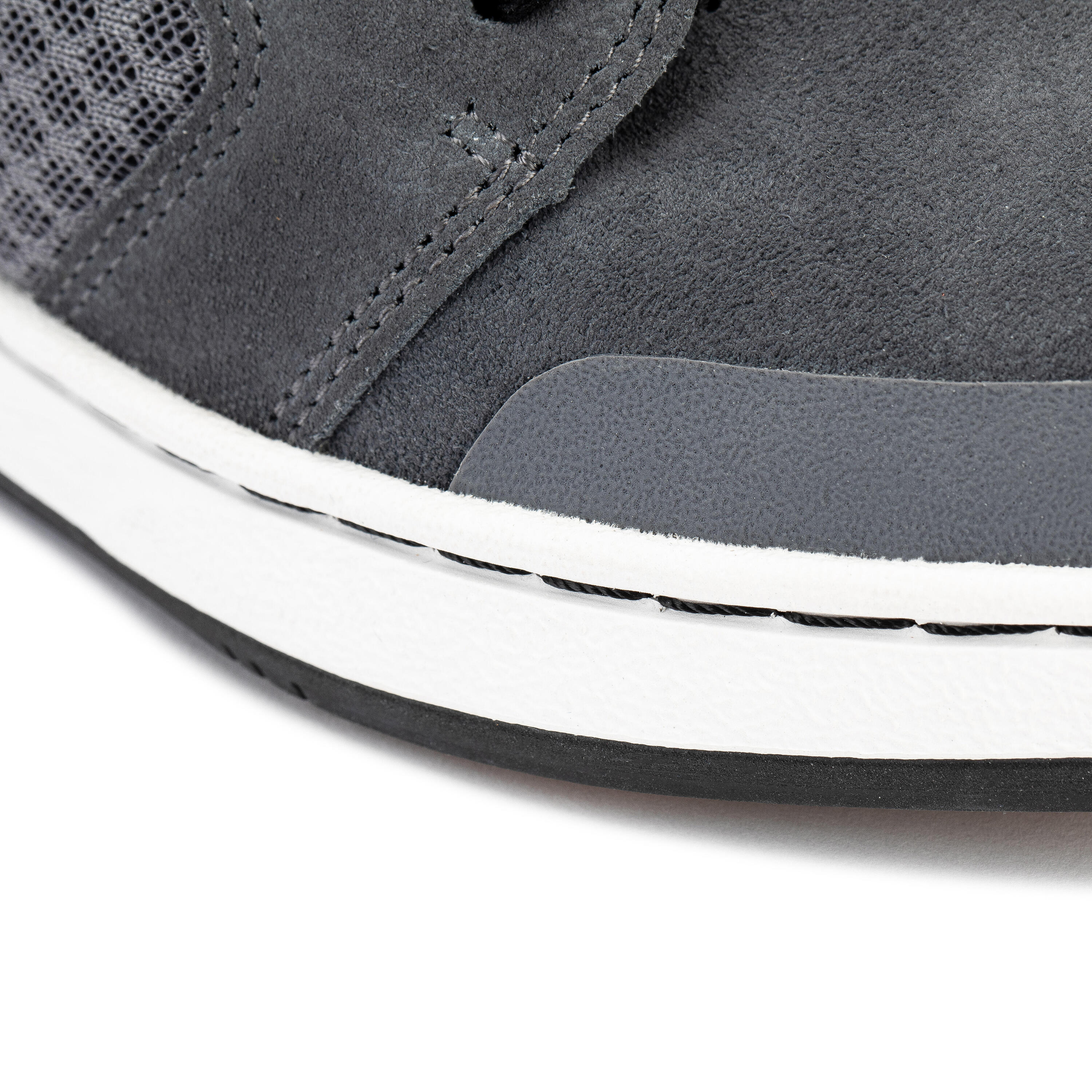 Zapatillas de skate resistentes piel Niños Oxelo Crush 500 Gris 9/11