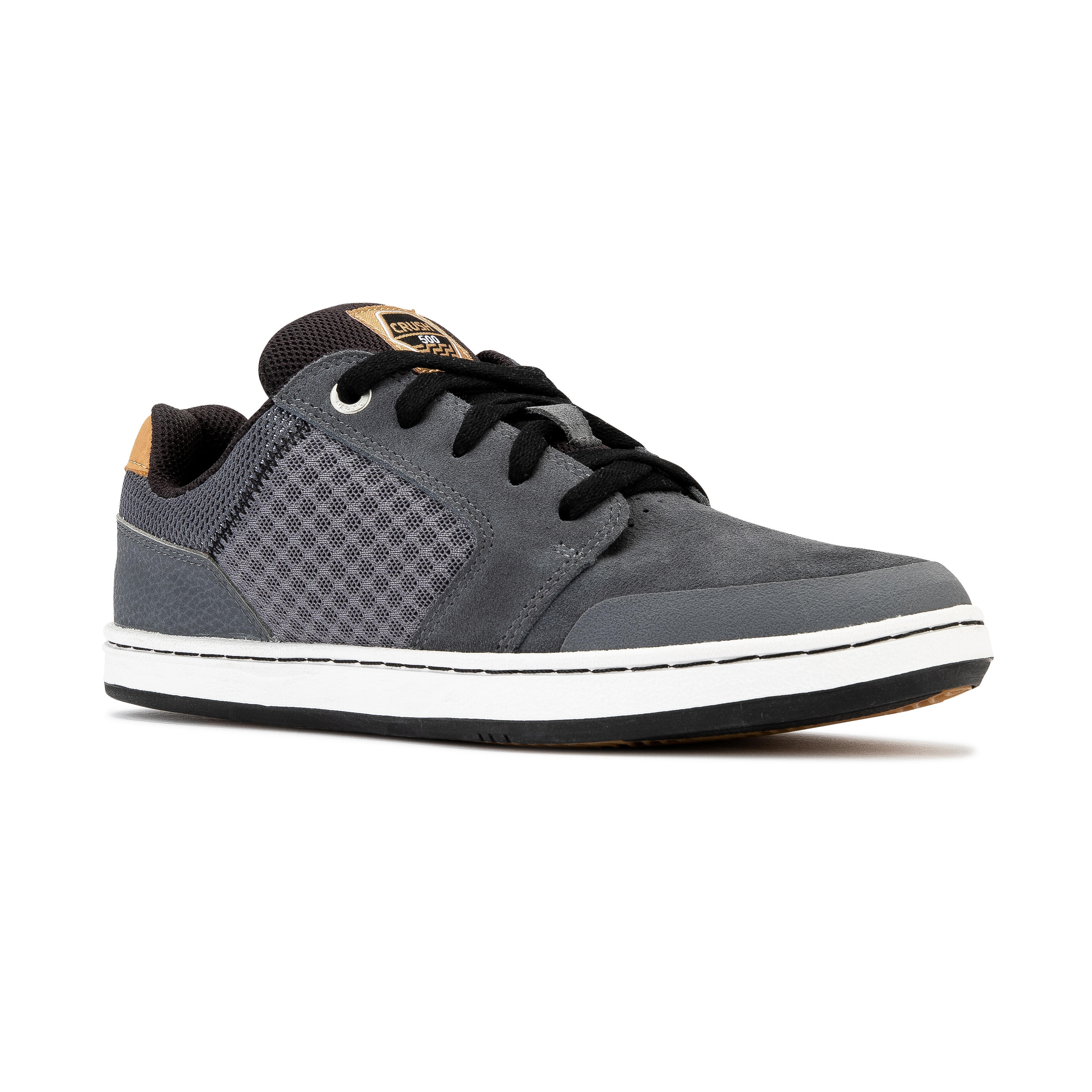 Scarpe basse da skateboard CRUSH 500 da bambino in grigio e nero