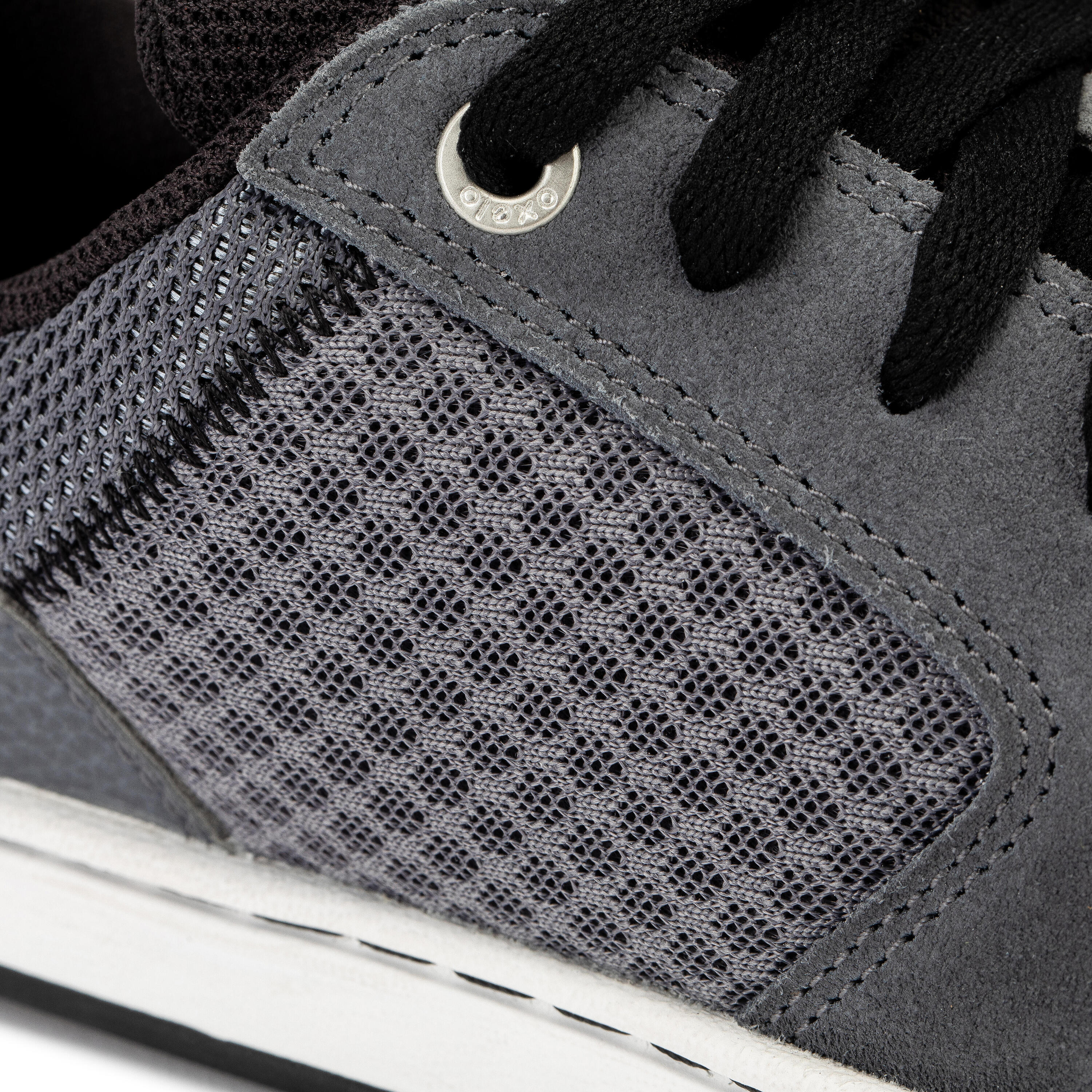 Zapatillas de skate resistentes piel Niños Oxelo Crush 500 Gris 7/11