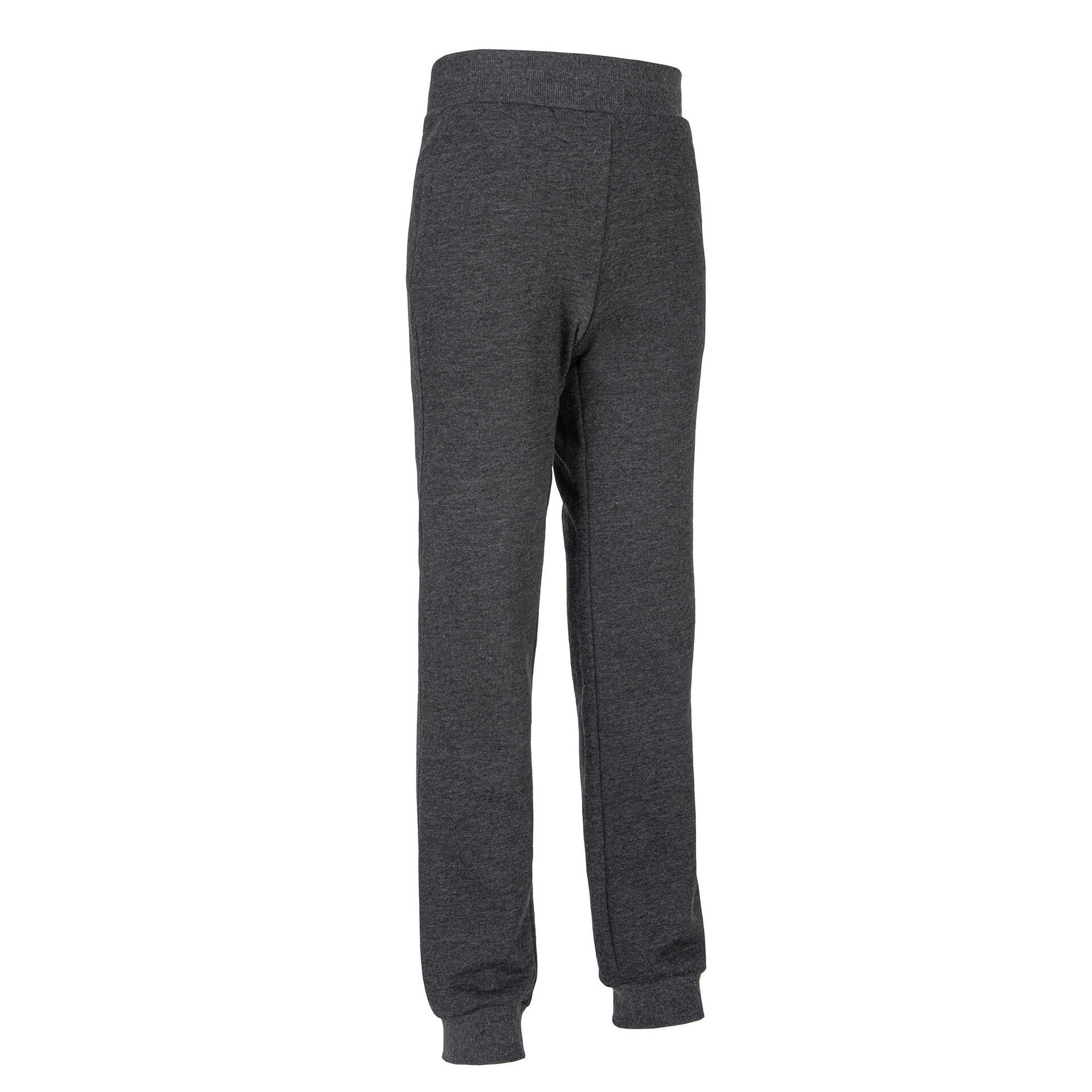 Pantalon de jogging mixte french terry droit coton enfant - 100 gris chiné foncé