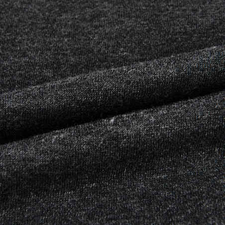 Kids' Unisex Straight-Cut Cotton French Terry Jogging Bottoms 100 - Dark Grey Marl