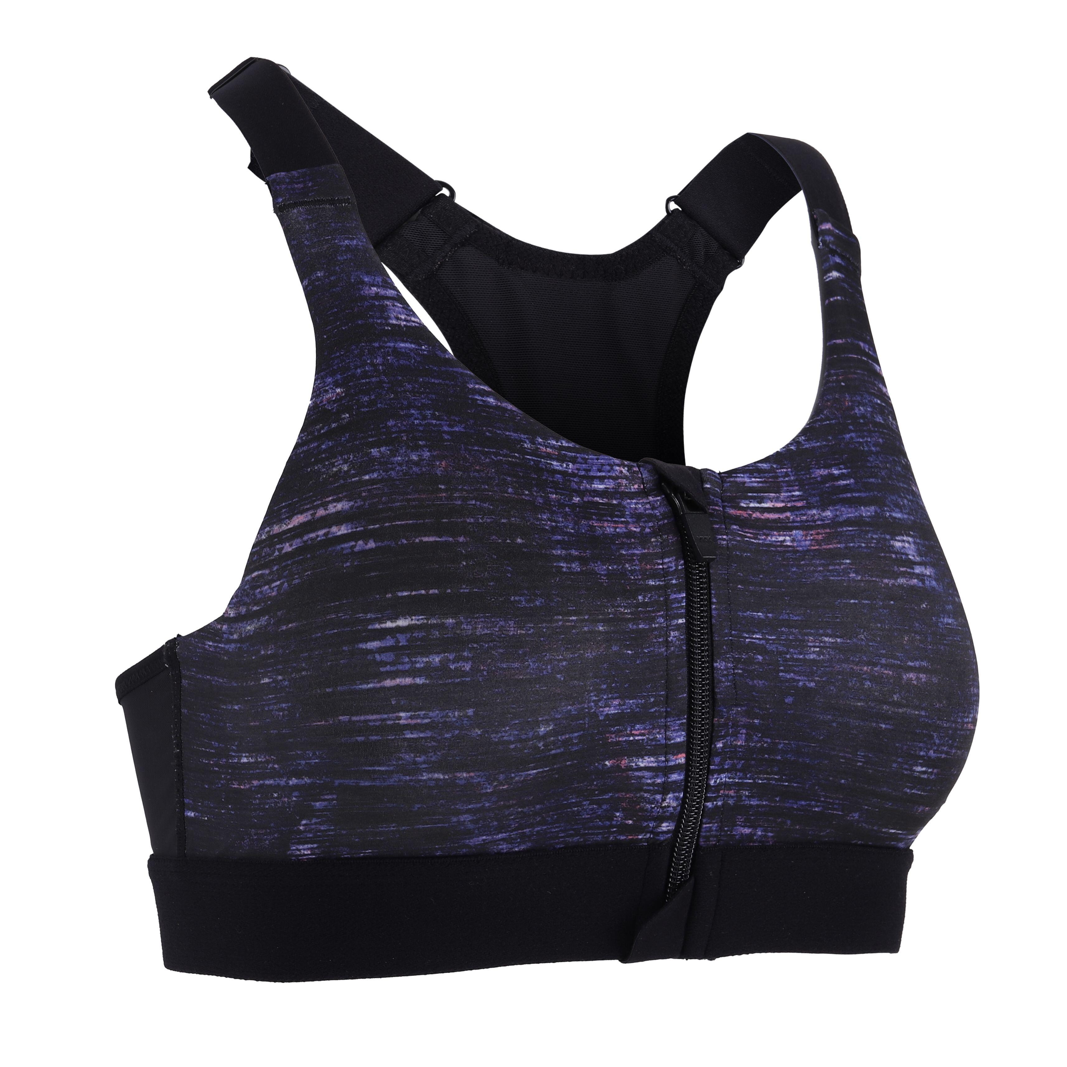 

Women' Fitness Cardio Training Sports Bra 900 - Black Print -  By DOMYOS | Decathlon