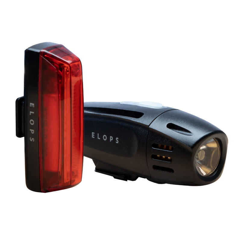 Powerful front and rear USB LED bike light set