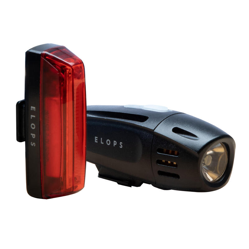 Lumière de vélo avant et arrière DEL USB FL 920 - Noir - Elops - Décathlon