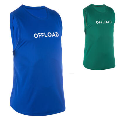 CHASUBLE RUGBY R100 BLEUE/VERTE