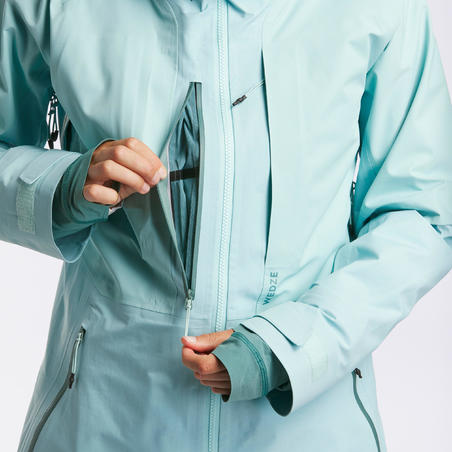 Куртка лижна жіноча FR900 для фрирайду - Зелена