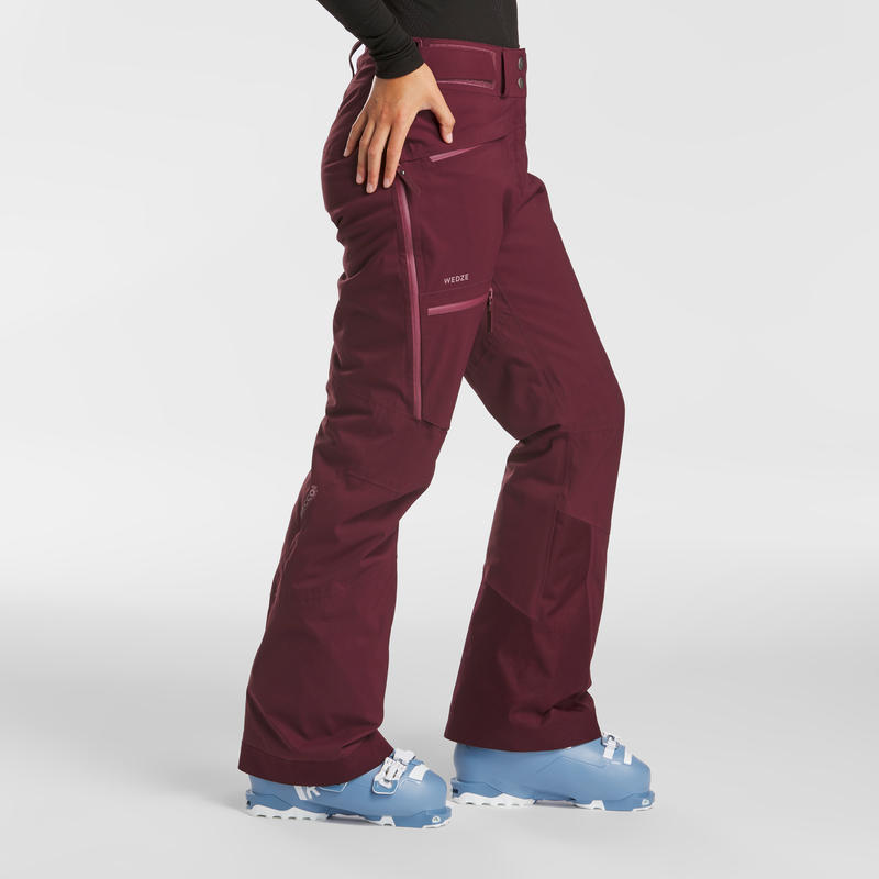 Women’s Freeride Ski Trousers Burgundy Decathlon