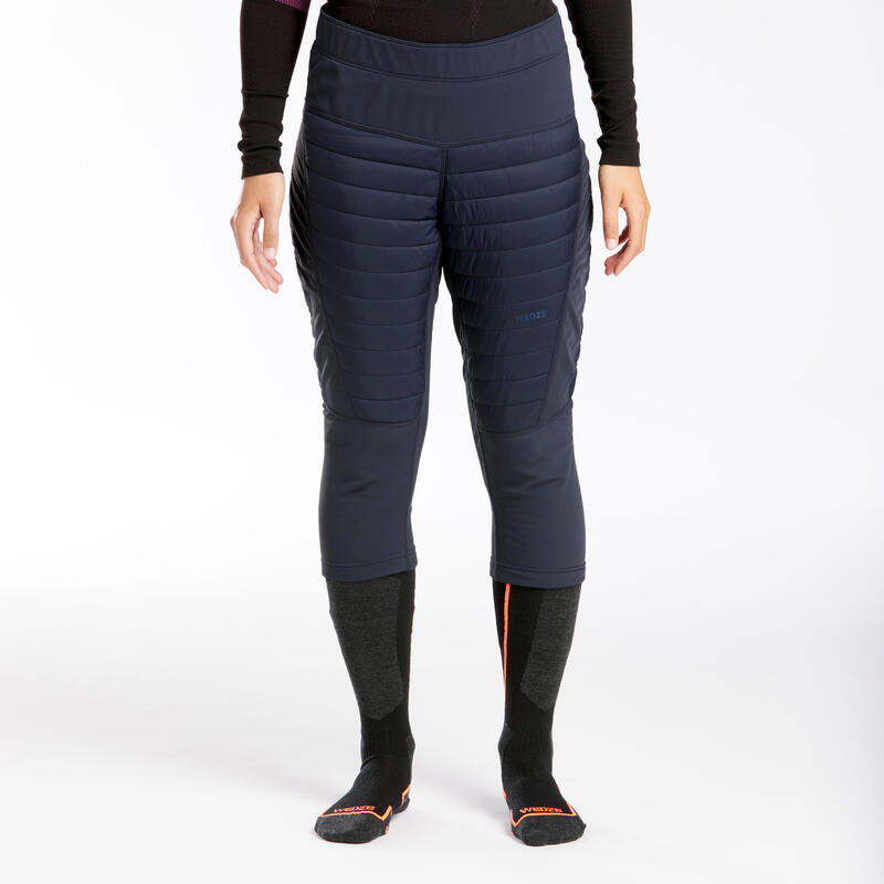 Pantalón térmico interior de esquí y nieve Mujer FR900 azul