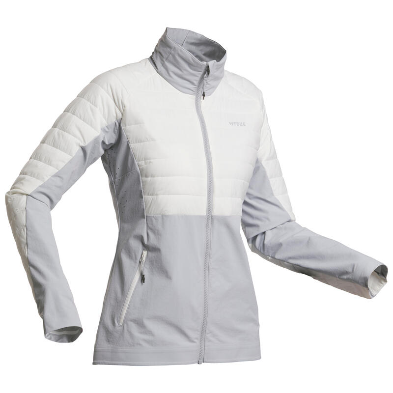 

Куртка слой 2 лыжная для фрирайда женская бело-серая FR 900 LIGHT, 308772